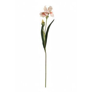 Artificial Iris Flower 33 Inch Tall White Faux Iris Stem Hand Painted Look Flora